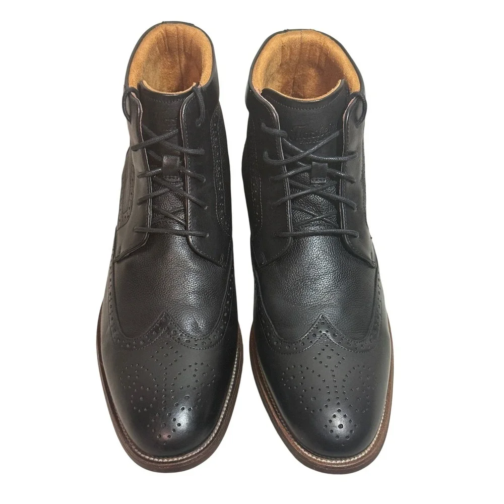 Florsheim Shoe Company Black Leather Wingtip Brogue‎ Ankle Boots Mens 10D